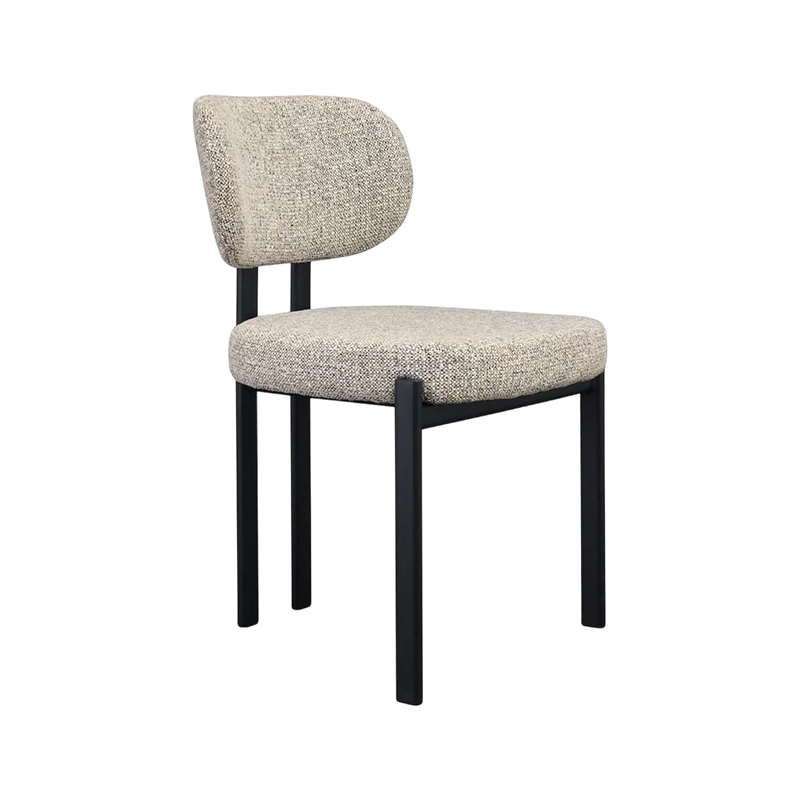 RAGNAR, Upholstered Dining Chair with metal Leg, Curved Back Kitchen Chair