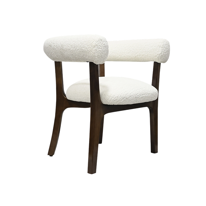 Luna Upholstered Armchair Solid Rubber Wood Frame for Dining & Living