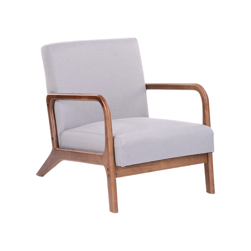 SOTO,Accent Chair with wood Armrest, fabric Armchair, single sofa