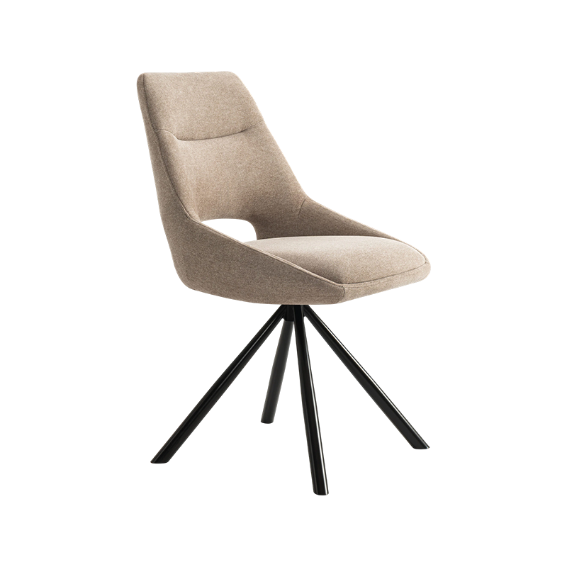 SELMA,Rotation Dining Chair,Upholstered Chair for Living Room, Dining Room, Open-Back metal leg