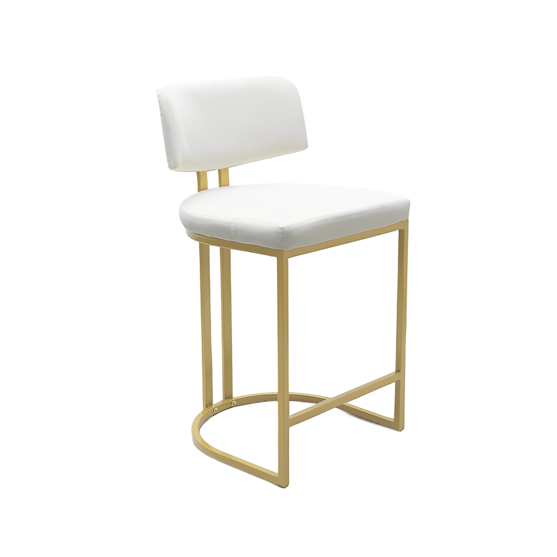 AIYANA Modern Bar Stool with Upholstered Seat and Gold Metal Frame